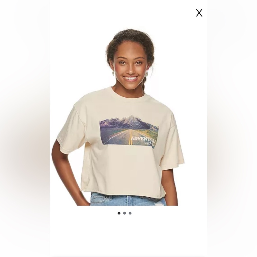 Freeze Adventure Mountain Cropped Tee, Junior Large